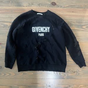 Givenchy Destroyed Crew Neck Hoodie